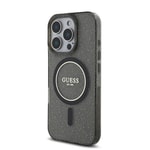 Apple iPhone 16 Pro Max Kılıf Guess Orjinal Lisanslı M-safe Şarj Özellikli Simli Silikon İnci Bileklikli Kapak