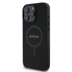 Apple iPhone 16 Pro Max Kılıf Guess Orjinal Lisanslı M-safe Şarj Özellikli Yazı Logolu Saffiano Classic Kapak