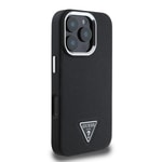 Apple iPhone 16 Pro Max Kılıf Guess Orjinal Lisanslı M-safe Şarj Özellikli Grained Triangle Kapak