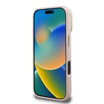 Apple iPhone 16 Pro Max Kılıf Guess Orjinal Lisanslı M-safe Şarj Özellikli Sıcak Baskılı Yazı Logolu Kamera Standlı PU Deri Peony Kapak