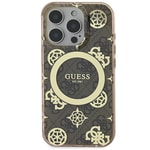 Apple iPhone 16 Pro Max Kılıf Guess Orjinal Lisanslı M-safe Şarj Özellikli IML Peony ve 4G Desenli Klasik Logolu Kapak