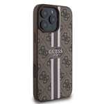Apple iPhone 16 Pro Max Kılıf Guess Orjinal Lisanslı M-safe Şarj Özellikli 4G Şerit Tasarımlı Printed Kapak