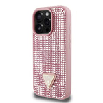 Apple iPhone 16 Pro Max Kılıf Guess Orjinal Lisanslı Taşlı Arka Yüzey Üçgen Logolu Kapak