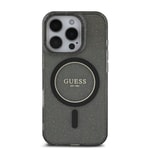 Apple iPhone 16 Pro Max Kılıf Guess Orjinal Lisanslı M-safe Şarj Özellikli Simli Silikon İnci Bileklikli Kapak