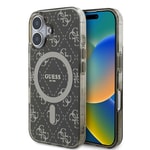 Apple iPhone 16 Pro Max Kılıf Guess Orjinal Lisanslı M-safe Şarj Özellikli IML Baskılı Klasik Logolu 4G Desenli Kapak