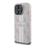 Apple iPhone 16 Pro Max Kılıf Guess Orjinal Lisanslı M-safe Şarj Özellikli 4G Şerit Tasarımlı Printed Kapak