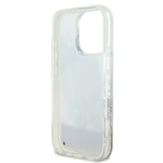 Apple iPhone 16 Pro Max Kılıf Guess Orjinal Lisanslı M-safe Şarj Özellikli Sıvılı Simli Çiçek Desenli Kapak