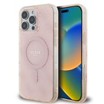 Apple iPhone 16 Pro Max Kılıf Guess Orjinal Lisanslı M-safe Şarj Özellikli IML Baskılı Klasik Logolu 4G Desenli Kapak