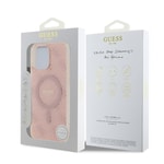 Apple iPhone 16 Pro Max Kılıf Guess Orjinal Lisanslı M-safe Şarj Özellikli IML Baskılı Klasik Logolu 4G Desenli Kapak