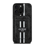 Apple iPhone 16 Pro Max Kılıf Guess Orjinal Lisanslı M-safe Şarj Özellikli 4G Desenli Çizgili Kartlıklı Kapak