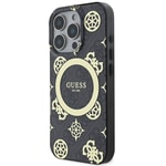 Apple iPhone 16 Pro Max Kılıf Guess Orjinal Lisanslı M-safe Şarj Özellikli IML Peony ve 4G Desenli Klasik Logolu Kapak