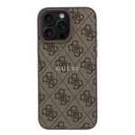 Apple iPhone 16 Pro Max Kılıf Guess Orjinal Lisanslı M-safe Kabartmalı 4G Desenli Yazı Logolu Kapak