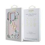 Apple iPhone 16 Pro Max Kılıf Guess Orjinal Lisanslı Gül Baskılı Büyük Metal Logo Dizaynlı Kapak