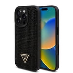 Apple iPhone 16 Pro Max Kılıf Guess Orjinal Lisanslı Taşlı Arka Yüzey Üçgen Logolu Kapak