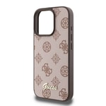 Apple iPhone 16 Pro Max Kılıf Guess Orjinal Lisanslı M-safe Şarj Özellikli Yazı Logolu Peony Kapak
