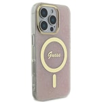 Apple iPhone 16 Pro Max Kılıf Guess Orjinal Lisanslı M-safe Şarj Özellikli Yazı Logolu 4G Desenli Kapak
