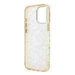 Apple iPhone 16 Pro Max Kılıf Guess Orjinal Lisanslı M-safe Şarj Özellikli Üçgen Logolu Simli Leopar Desenli Kapak
