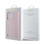 Apple iPhone 16 Pro Max Kılıf Guess Orjinal Lisanslı M-safe Şarj Özellikli Yazı Logolu Grained Kapak