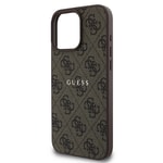 Apple iPhone 16 Pro Max Kılıf Guess Orjinal Lisanslı M-safe Şarj Özellikli 4G Desenli Yazı Logolu Kapak