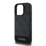 Apple iPhone 16 Pro Max Kılıf Guess Orjinal Lisanslı M-safe Şarj Özellikli PU Deri Şerit Logo Dizaynlı Kapak