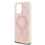 Apple iPhone 16 Pro Max Kılıf Guess Orjinal Lisanslı M-safe Şarj Özellikli IML Baskılı Klasik Logolu 4G Desenli Kapak
