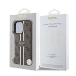 Apple iPhone 16 Pro Max Kılıf Guess Orjinal Lisanslı M-safe Şarj Özellikli 4G Şerit Tasarımlı Printed Kapak