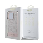 Apple iPhone 16 Pro Max Kılıf Guess Orjinal Lisanslı M-safe Şarj Özellikli PU Deri Şerit Logo Dizaynlı Kapak