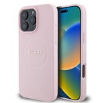 Apple iPhone 16 Pro Max Kılıf Guess Orjinal Lisanslı M-safe Şarj Özellikli Yazı Logolu Grained Kapak