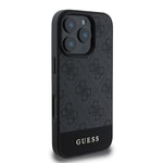Apple iPhone 16 Pro Max Kılıf Guess Orjinal Lisanslı PU Deri Şerit Logo Dizaynlı Kapak