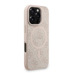 Apple iPhone 16 Pro Max Kılıf Guess Orjinal Lisanslı M-safe Şarj Özellikli PU Deri Bilek Askı İpli Yazı Logolu Kapak