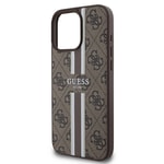 Apple iPhone 16 Pro Max Kılıf Guess Orjinal Lisanslı M-safe Şarj Özellikli 4G Şerit Tasarımlı Printed Kapak