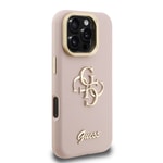 Apple iPhone 16 Pro Max Kılıf Guess Orjinal Lisanslı Grained Yazı Logolu Kamera Standlı Kapak