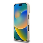 Apple iPhone 16 Pro Max Kılıf Guess Orjinal Lisanslı M-safe Şarj Özellikli Sıcak Baskılı Yazı Logolu Kamera Standlı PU Deri Peony Kapak