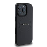 Apple iPhone 16 Pro Max Kılıf Guess Orjinal Lisanslı M-safe Şarj Özellikli Yazı Logolu Grained Kapak