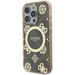 Apple iPhone 16 Pro Max Kılıf Guess Orjinal Lisanslı M-safe Şarj Özellikli IML Peony ve 4G Desenli Klasik Logolu Kapak