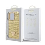 Apple iPhone 16 Pro Max Kılıf Guess Orjinal Lisanslı Taşlı Arka Yüzey Üçgen Logolu Kapak