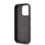 Apple iPhone 16 Pro Max Kılıf Guess Orjinal Lisanslı M-safe Şarj Özellikli PU Üçgen Logo 4G Desenli Kapak