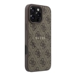 Apple iPhone 16 Pro Max Kılıf Guess Orjinal Lisanslı M-safe Kabartmalı 4G Desenli Yazı Logolu Kapak