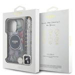 Apple iPhone 16 Pro Max Kılıf Guess Orjinal Lisanslı M-safe Şarj Özellikli IML Baskılı Çiçek İnci Bileklikli Kapak