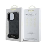 Apple iPhone 16 Pro Max Kılıf Guess Orjinal Lisanslı M-safe Şarj Özellikli Sıcak Baskılı Yazı Logolu Kamera Standlı PU Deri Peony Kapak