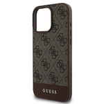 Apple iPhone 16 Pro Max Kılıf Guess Orjinal Lisanslı PU Deri Şerit Logo Dizaynlı Kapak