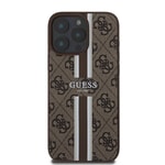 Apple iPhone 16 Pro Max Kılıf Guess Orjinal Lisanslı M-safe Şarj Özellikli 4G Şerit Tasarımlı Printed Kapak