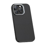 Apple iPhone 16 Pro Max Kılıf Karbon Fiber M-safe Şarj Özellikli Kamera Kontrol Butonlu Benks Hybrid ArmorPro 600D Kevlar Kapak