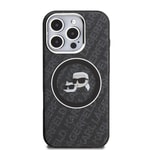 Apple iPhone 16 Pro Max Kılıf Karl Lagerfeld Orjinal Lisanslı Parlayan Simli Karl & Choupette Heads Kapak