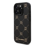 Apple iPhone 16 Pro Max Kılıf Karl Lagerfeld Orjinal Lisanslı M-safe Şarj Özellikli PU Deri Karl Heads Desenli Klasik Logolu Kapak