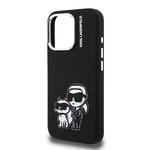 Apple iPhone 16 Pro Max Kılıf Karl Lagerfeld Orjinal Lisanslı Karl & Choupette Sketch Logo Sililkon Kapak