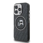 Apple iPhone 16 Pro Max Kılıf Karl Lagerfeld Orjinal Lisanslı Parlayan Simli Karl & Choupette Heads Kapak