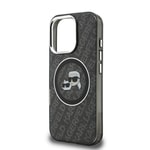 Apple iPhone 16 Pro Max Kılıf Karl Lagerfeld Orjinal Lisanslı Parlayan Simli Karl & Choupette Heads Kapak