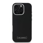 Apple iPhone 16 Pro Max Kılıf Karl Lagerfeld Orjinal Lisanslı M-safe Şarj Özellikli Metal Kamera ve Buton Tasarımlı Plaka Logolu PU Deri Kapak