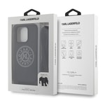Apple iPhone 16 Pro Max Kılıf Karl Lagerfeld Orjinal Lisanslı Askı İpli Taşlı KL Yazılı Crossbody Cord Kapak